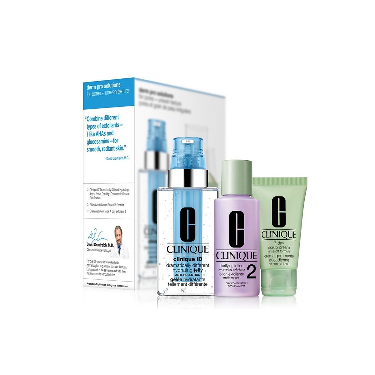 Clinique Derm Pro Solutions For Pores + Uneven Texture 4 Pieces Skincare Set