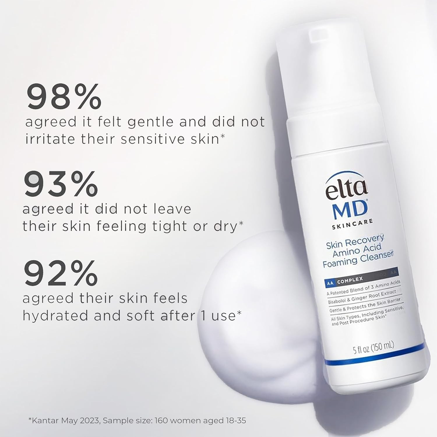 Elta MD Skin Recovery Amino Acid Foaming Cleanser 150ml 5oz 5/27 NEW FAST SHIP