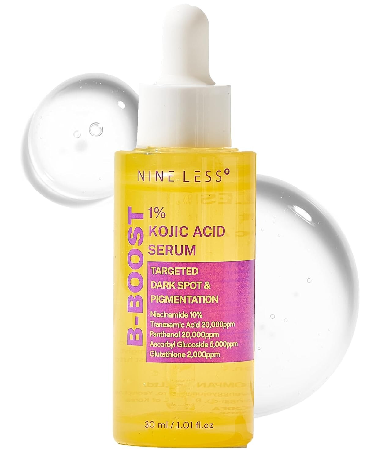 NineLess B-Boost 1% Kojic Acid Serum W/ 10% Niacinamide 2% Tranexamic Acid 30ML