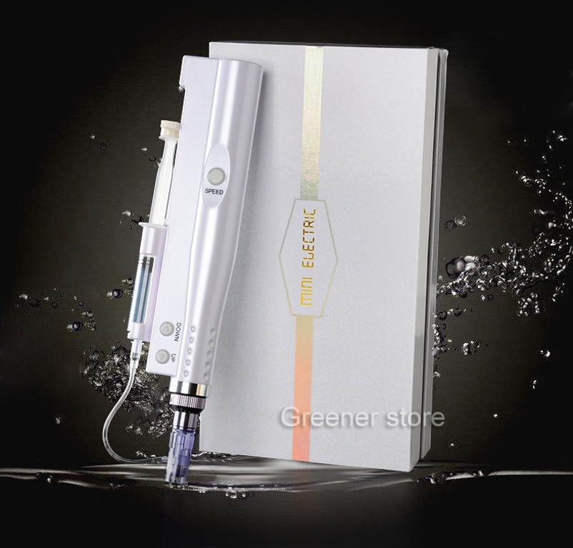 Micro Meso-Pen Acne Wrinkle Removal Therapy Gun with 10Pcs 24Pin Cartridges Tips