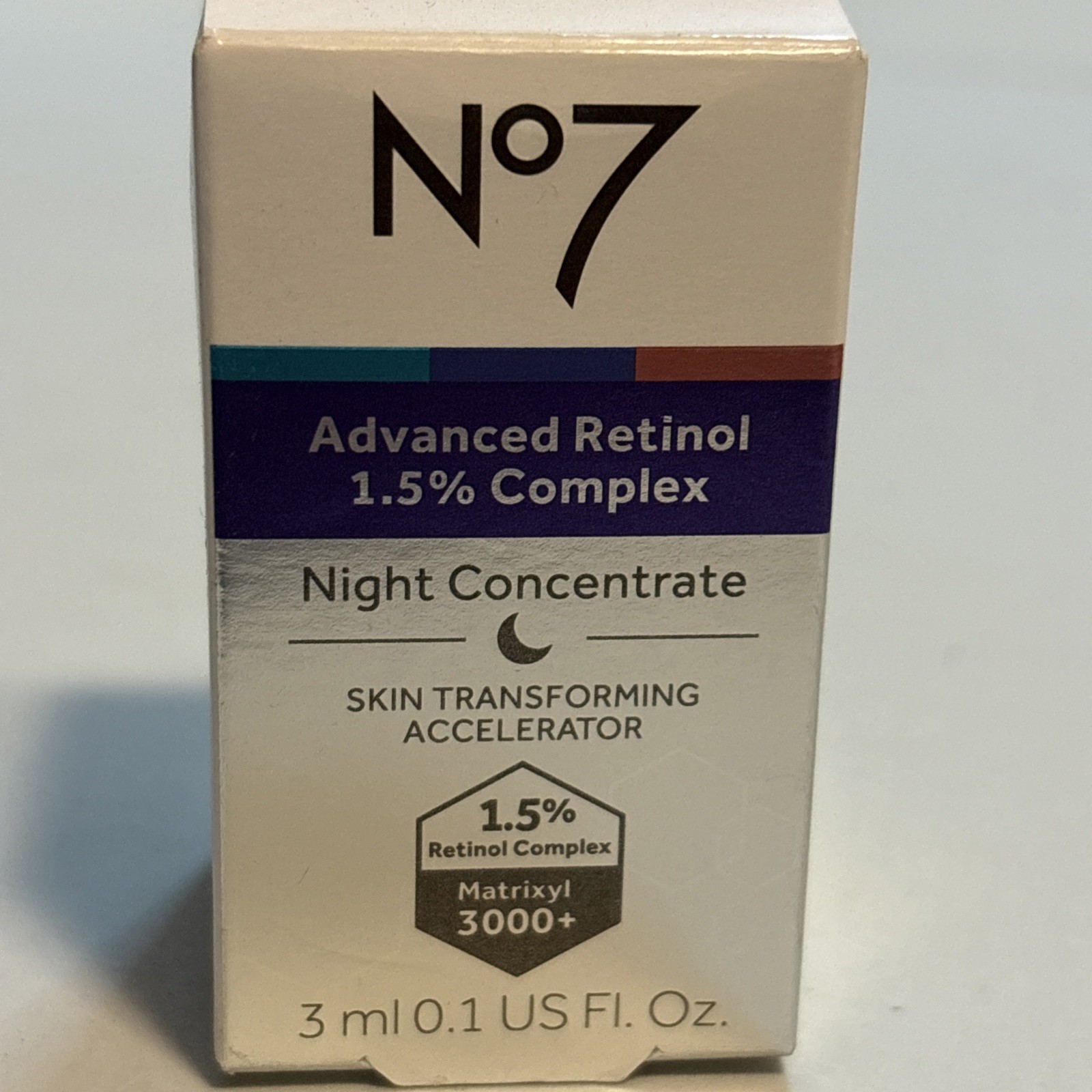 No7 Advanced Retinol 1.5% Complex Night Concentrate, Sample Size .1oz New in Box