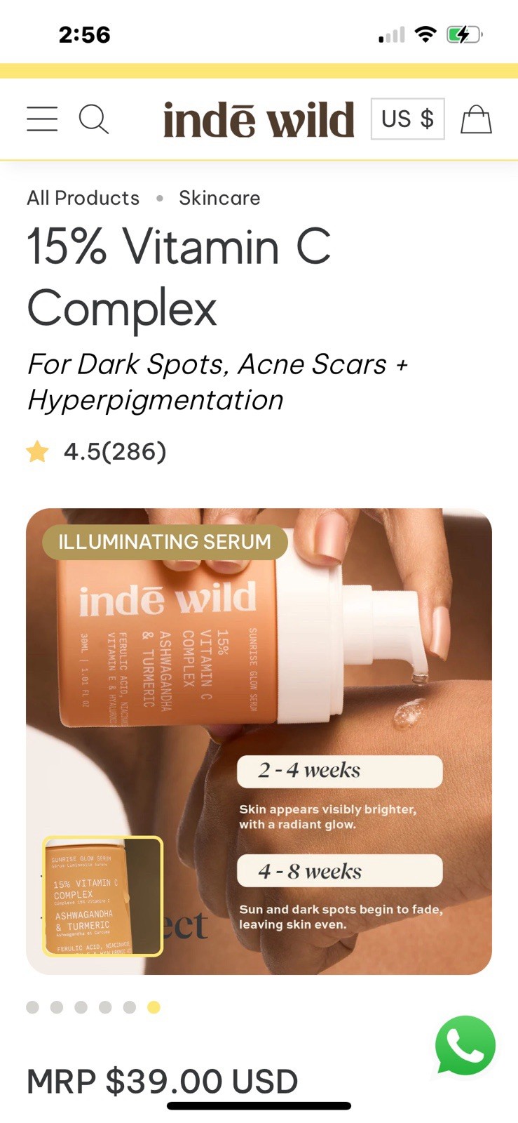 Indē Wild 15% Vitamin C Serum Ashwagandha Turmeric