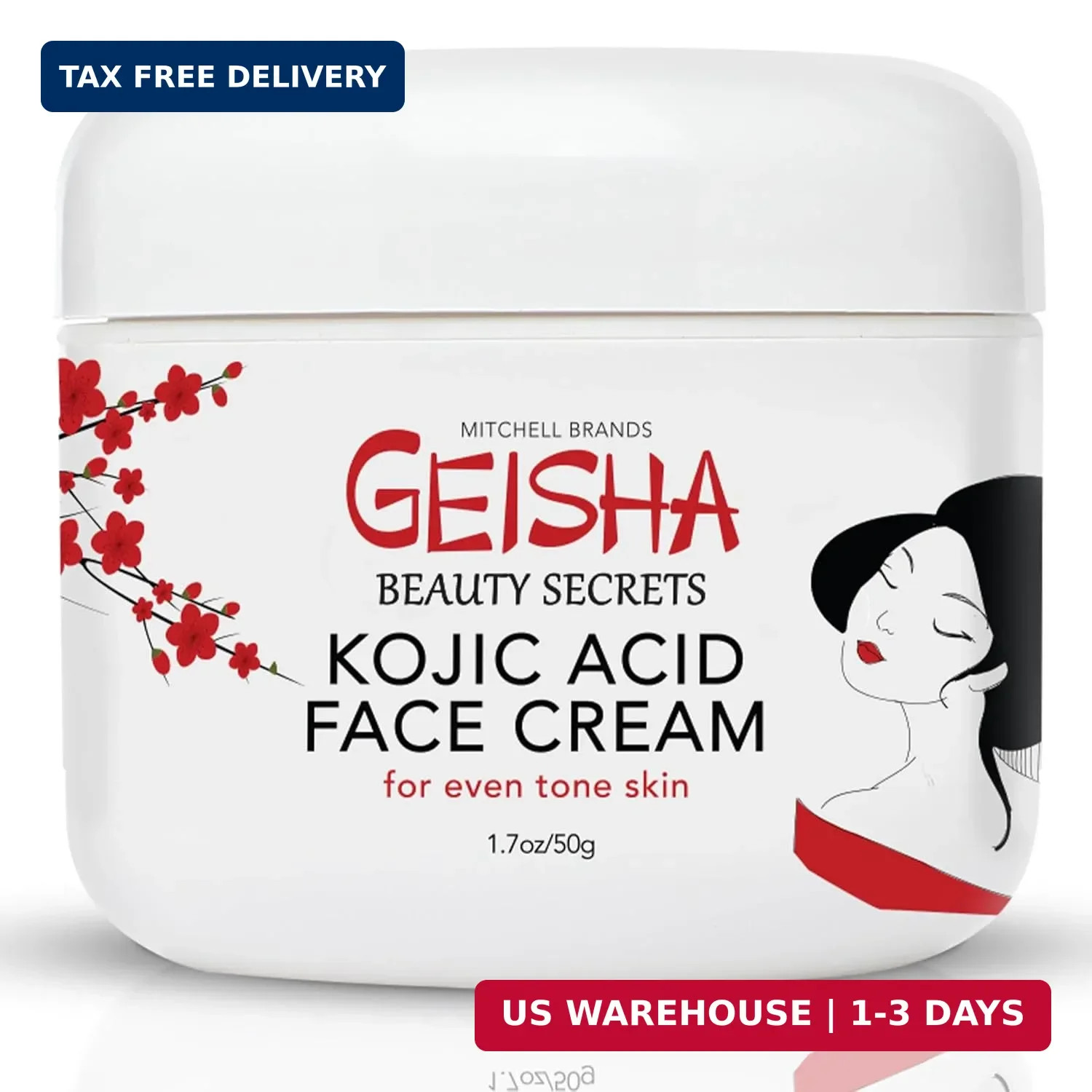 OMIC Geisha Kojic Acid Cream – 1.7 fl oz / 50 ml – Skin Brightening Cream for Fa