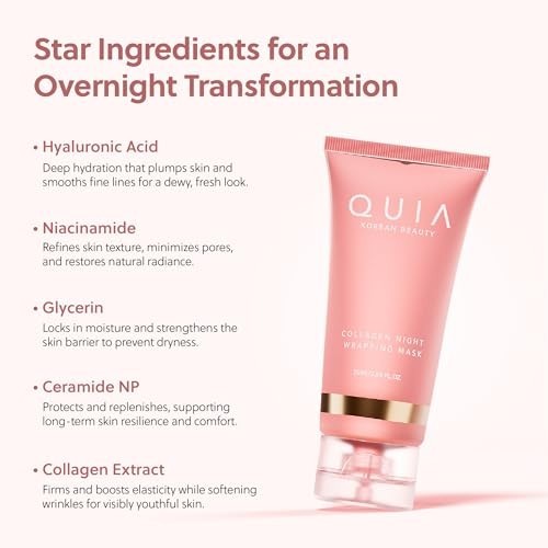 QUIA Overnight Collagen Wrapping Mask – Wake Up with Firmer, Hydrated Skin – Eas