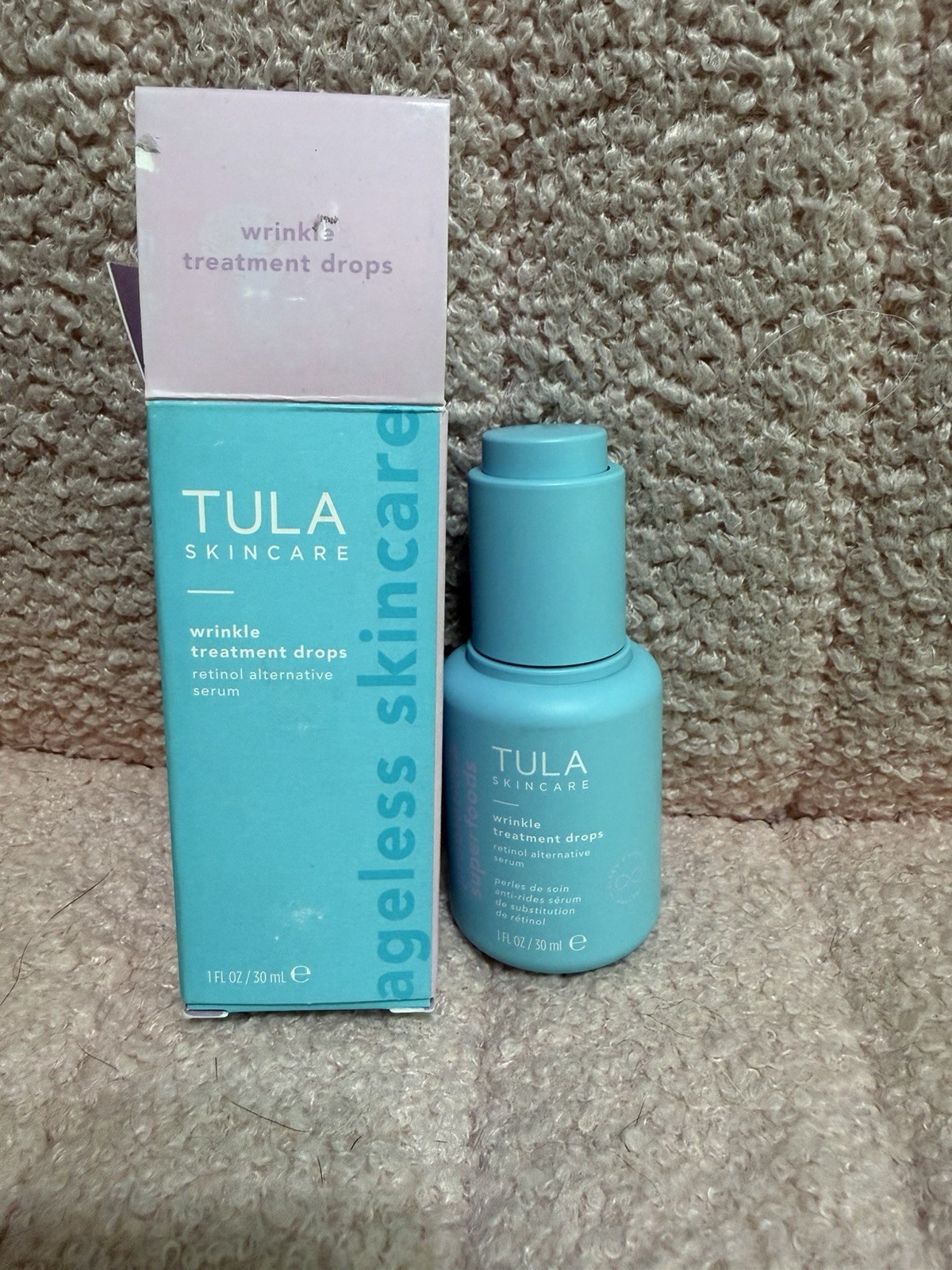 Tula Wrinkle Treatment Drops Retinol Alternative Serum 1 fl oz 30 ml Peptides