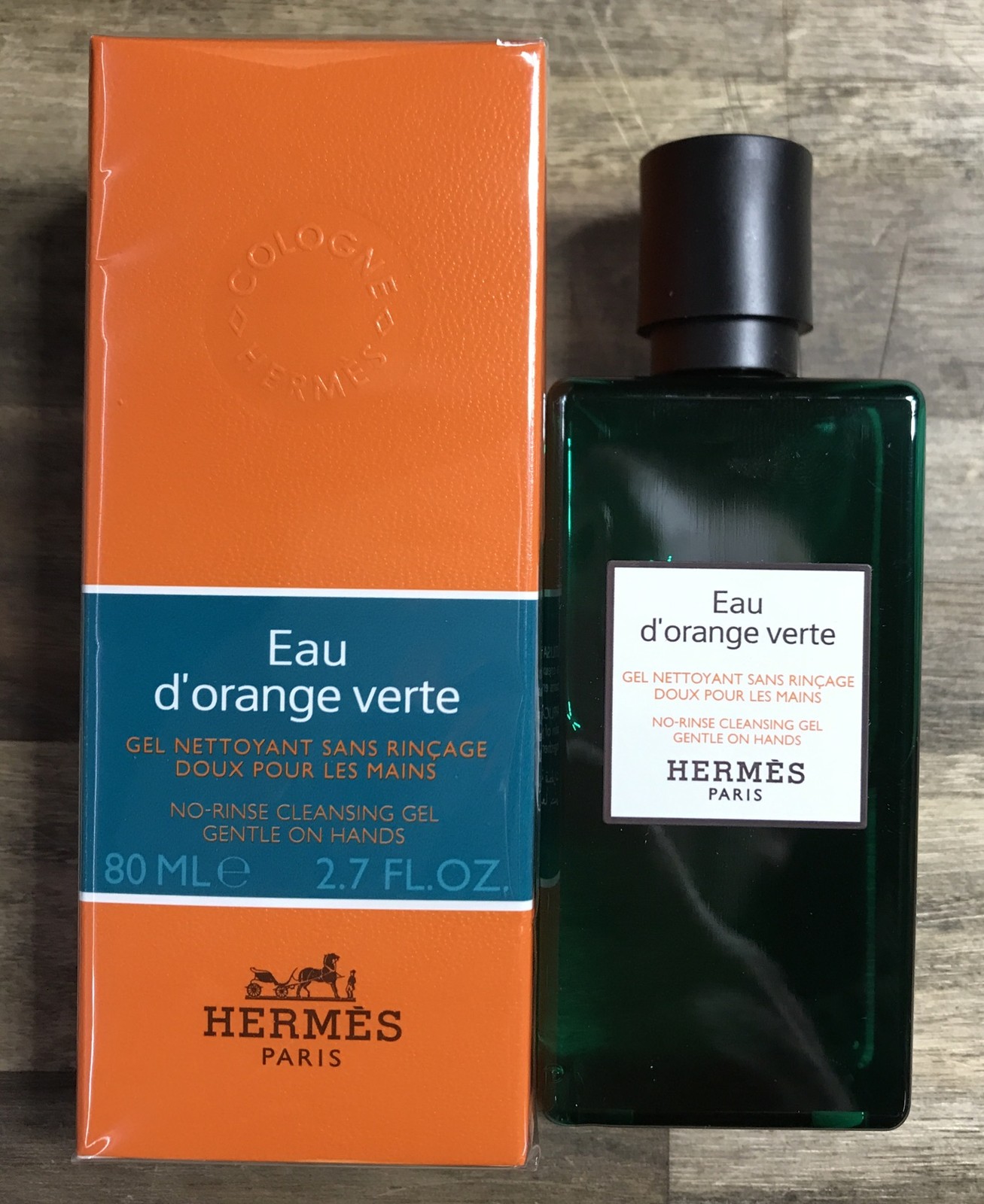 Hermes Eau D’orange Verte Hand & Body No Rinse Cleansing Gel 2.7 oz 80 ml Boxed