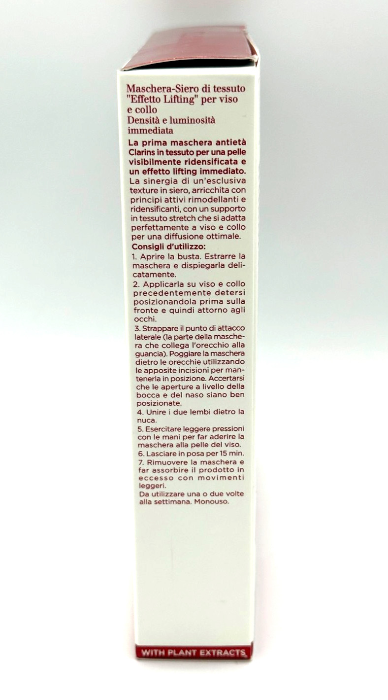 Clarins Paris Super Restorative Instant Lift Serum Mask ~ 5 Sheets ~ BNIB ~