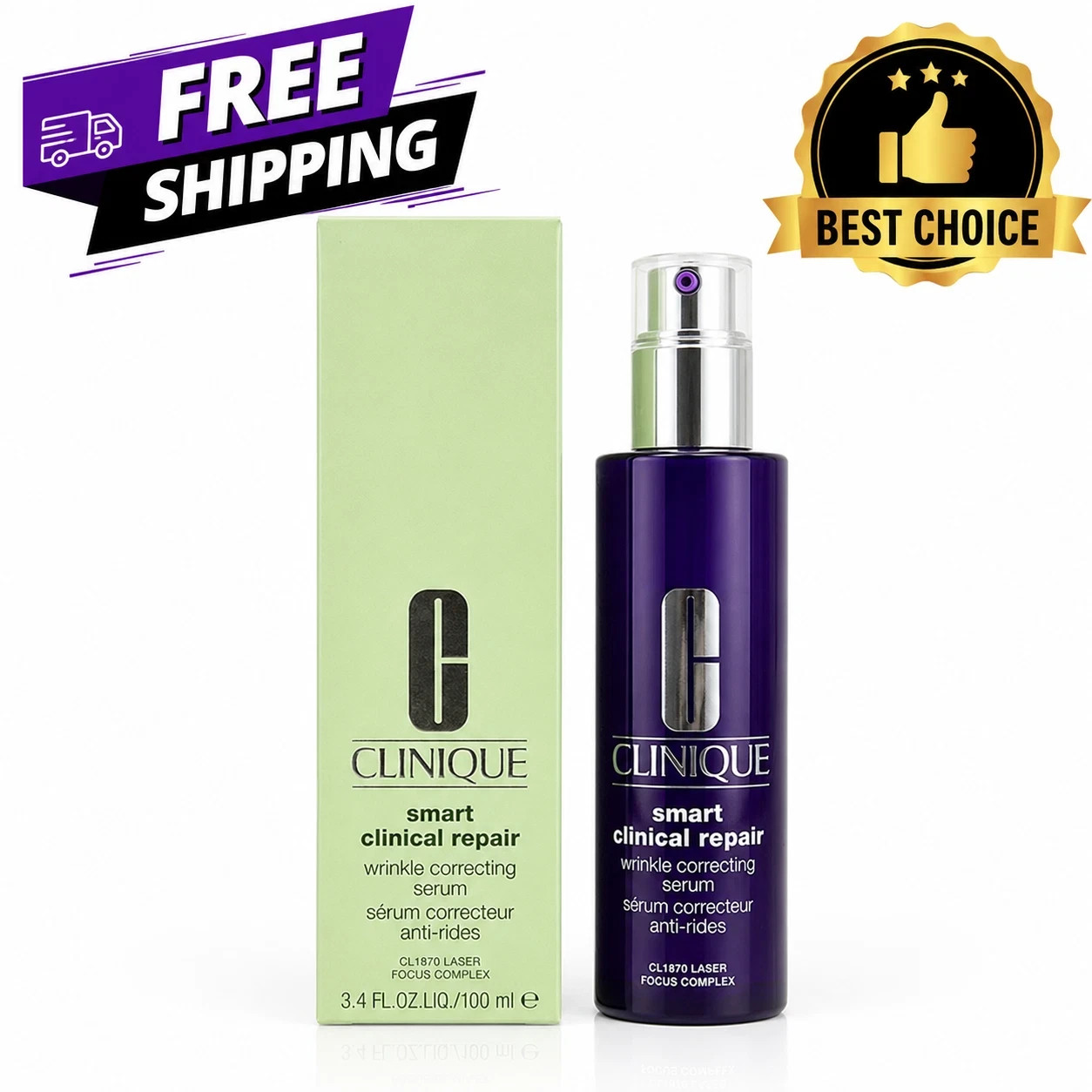 Clinique Smart Clinical Repair™ Wrinkle Correcting Serum – 3.4 fl oz /100 mL New