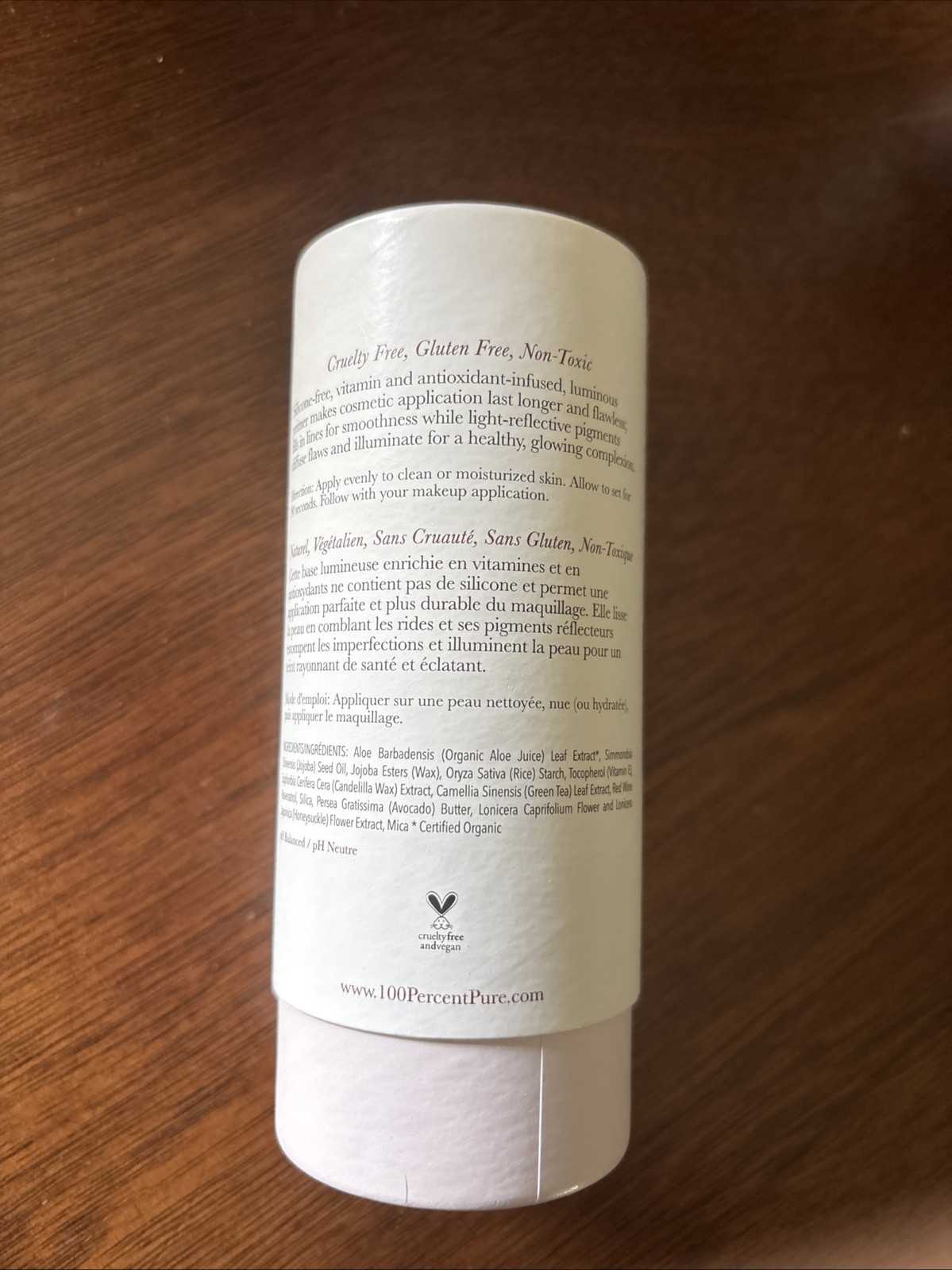 100% PURE Luminous Primer Serum 1 fl oz / 30ml Natural Vegan Radiance Even Tone