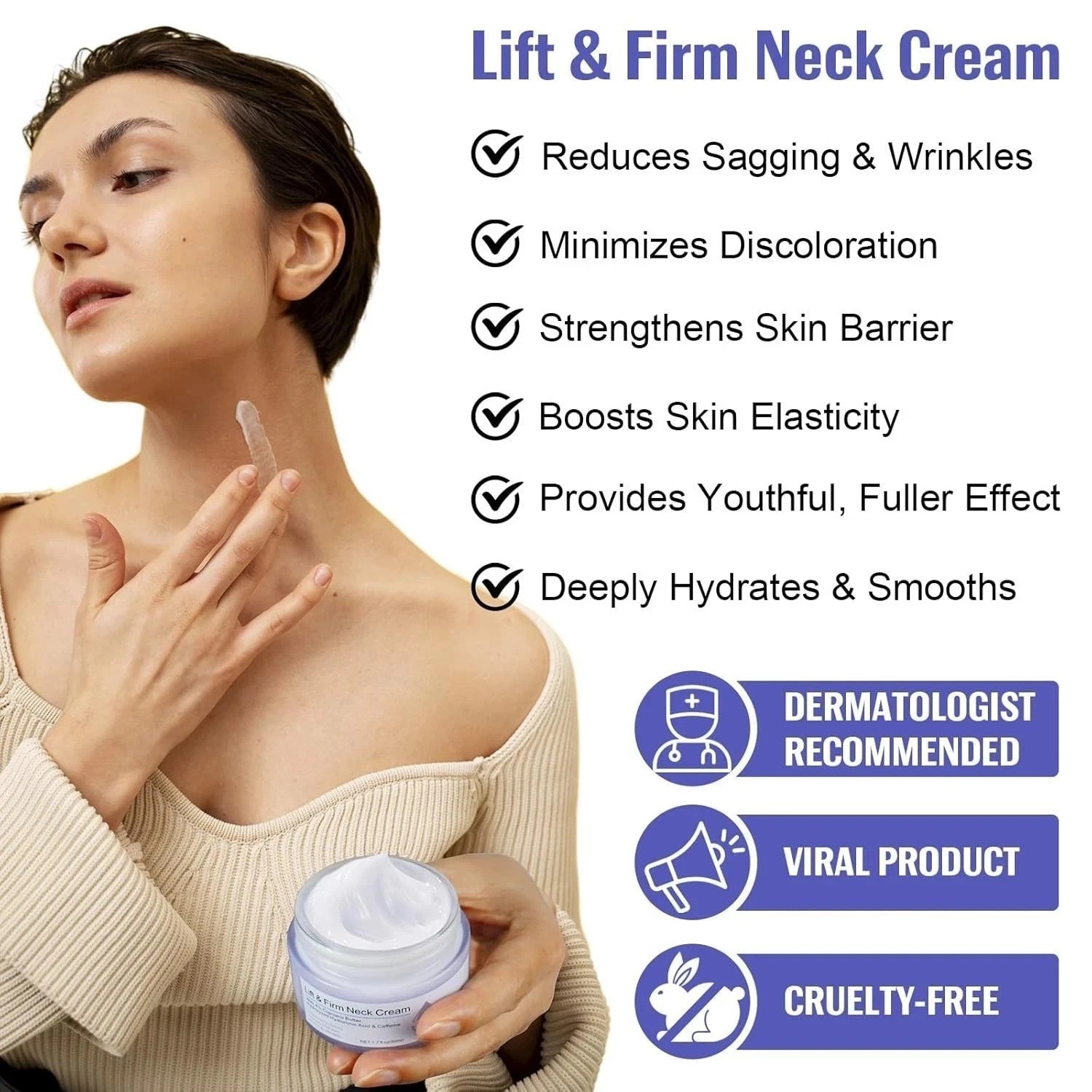 New Pure Beauty Tighten & Lift Neck Firming Cream – Anti-Aging Neck Creams fo