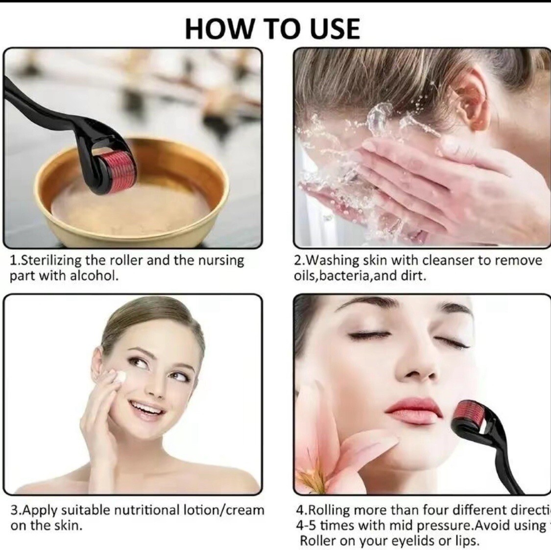 Hair Skin Beard Mustache Activator Beard & Hair Growth Derma Roller Micro Needle