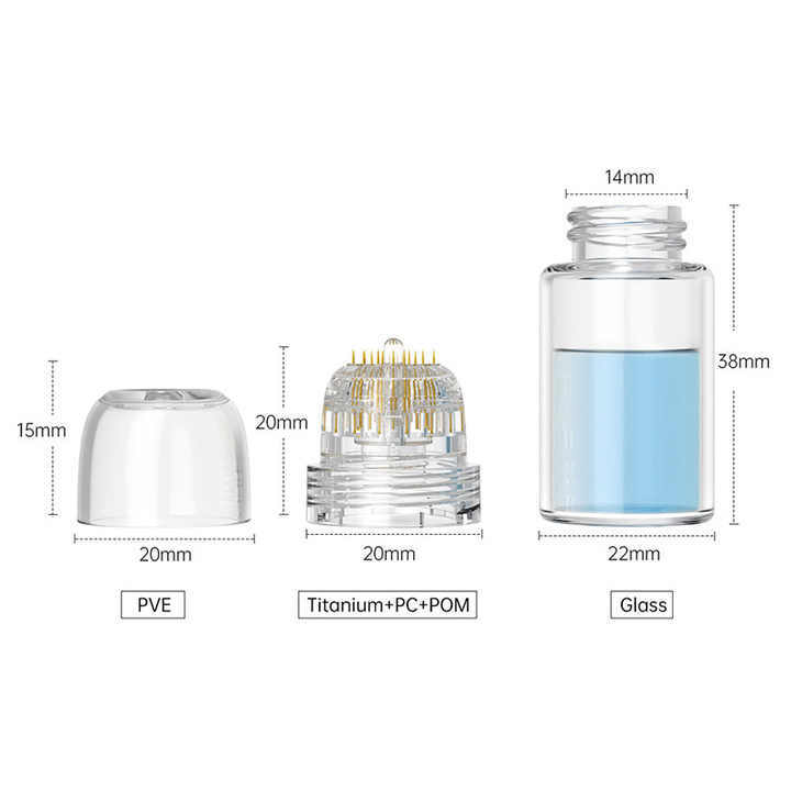 Disposable 20 Pins Tips With Bottle for Face Skin Machine Face Skin Care Tool US