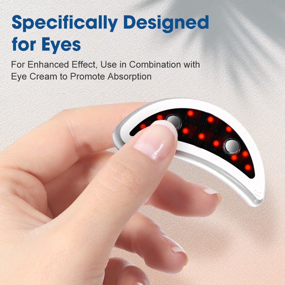 2 in 1 Eye Facial Massager Red Light Therapy Under-Eye Patches Beauty Device