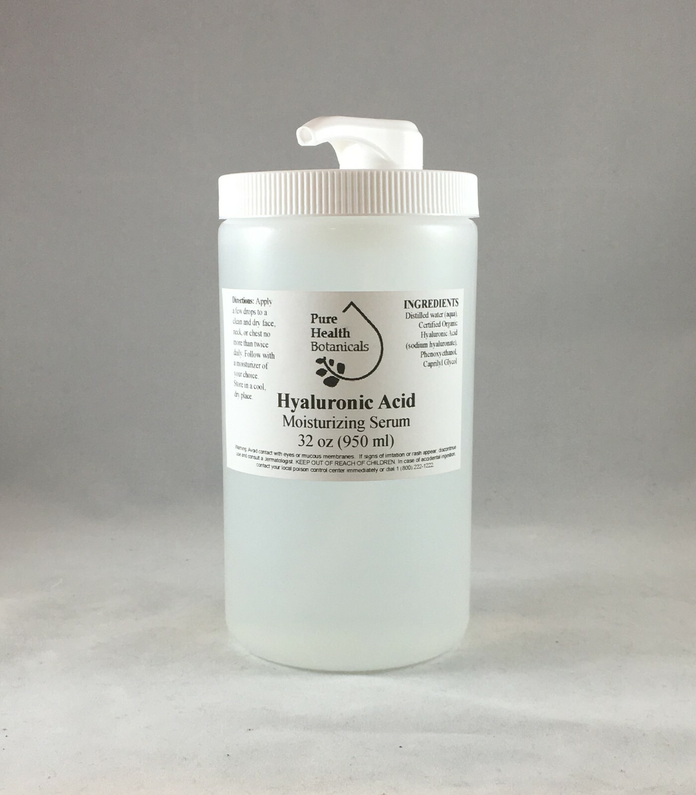 32 oz Hyaluronic Acid Hydrating Serum with Pump – HA, WHOLESALE, BULK