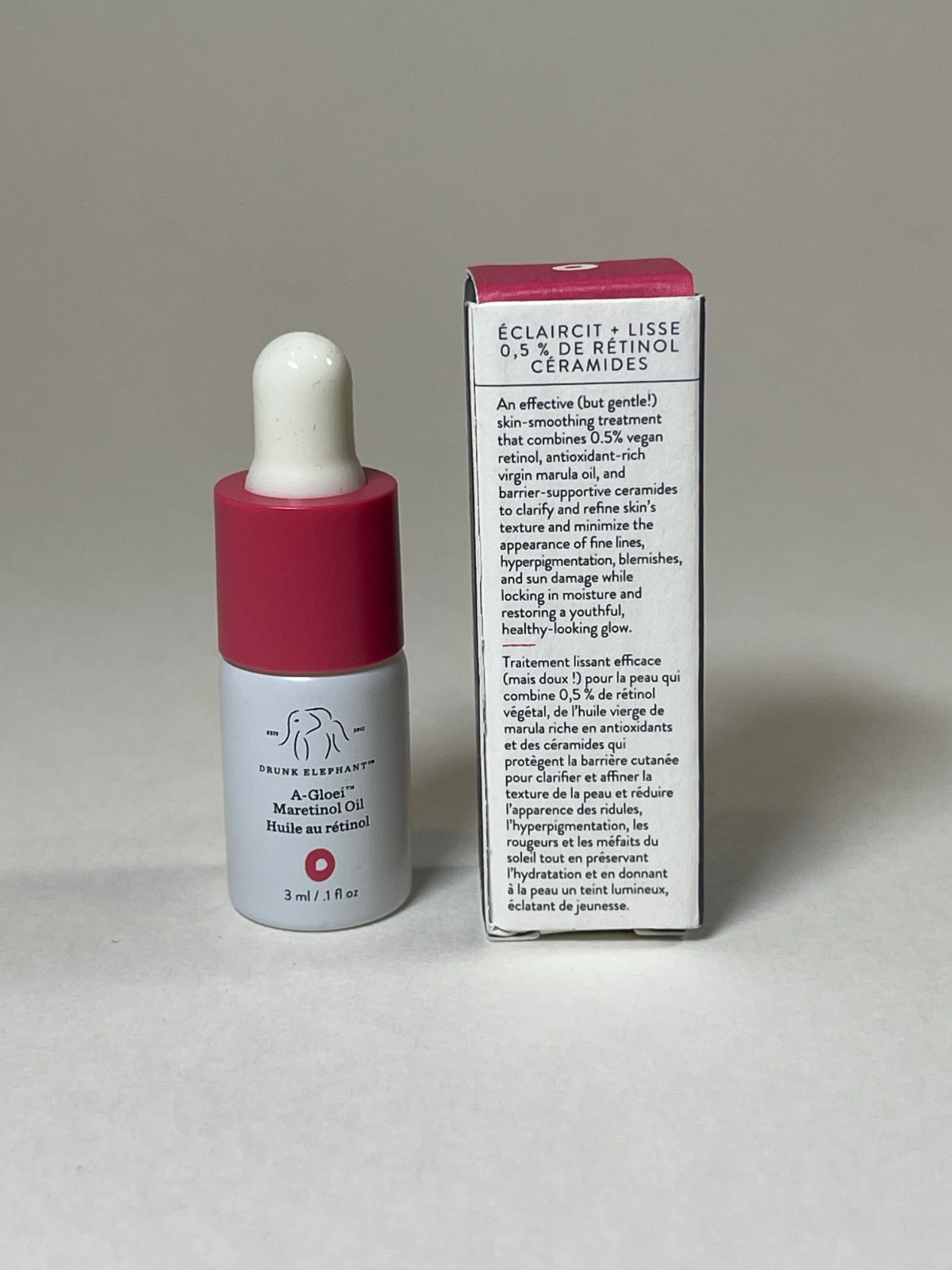 Drunk Elephant A-Gloei Maretinol Oil w/ Retinol Ceramides 3ml 0.1 fl oz Mini New