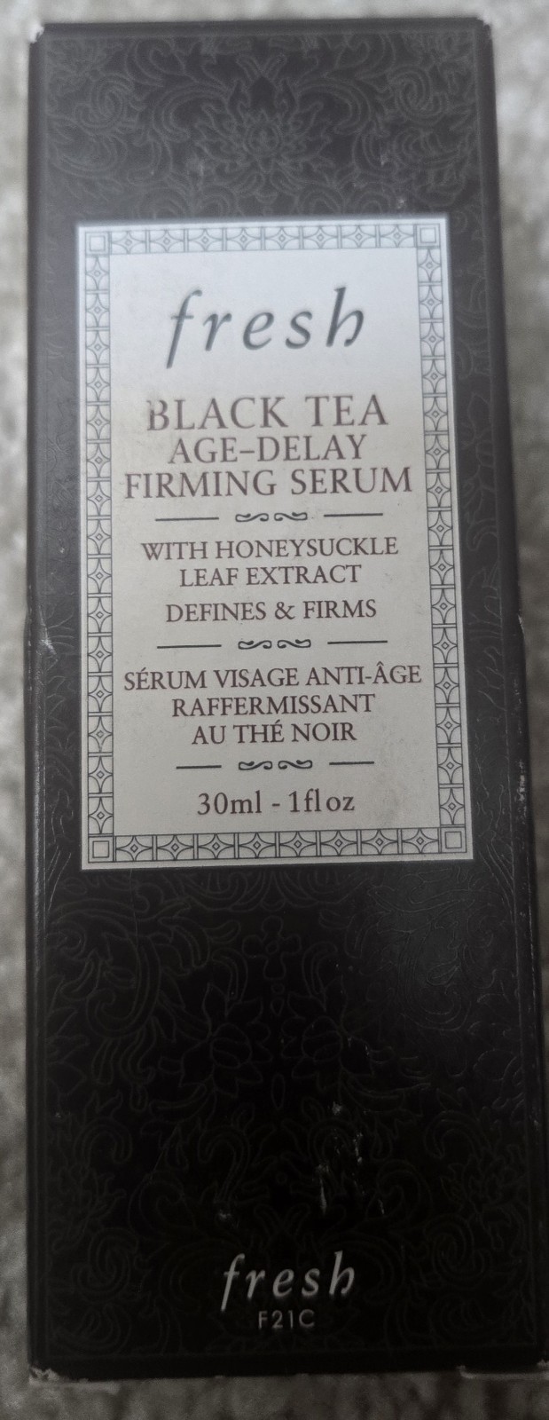 Fresh Black Tea Age-Delay Firming Serum w-honeysuckle leaf Extract 1 oz NIB HTF
