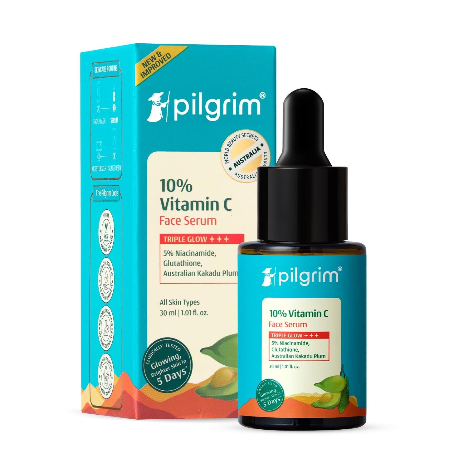 Pilgrim 10% Vitamin C Face Serum for Clear & Luminous Skin – 30ml Pack of 1