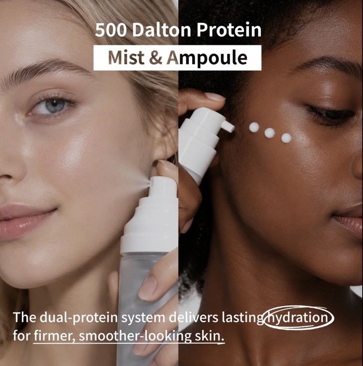 millimilli 500 Dalton Protein Duo Hydrating Mist & Firming Ampoule K-Beauty Set