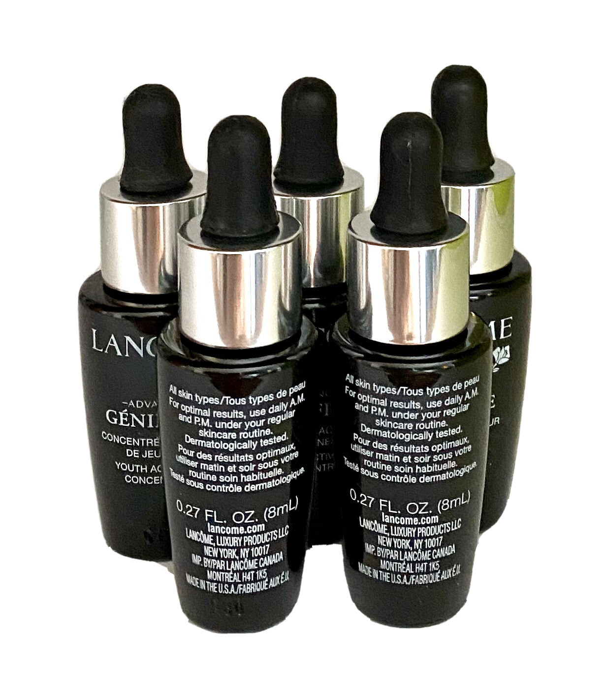 Lot 5 Lancome Genifique Advanced Youth Activating Concentrate 0.27oz / 8ml each