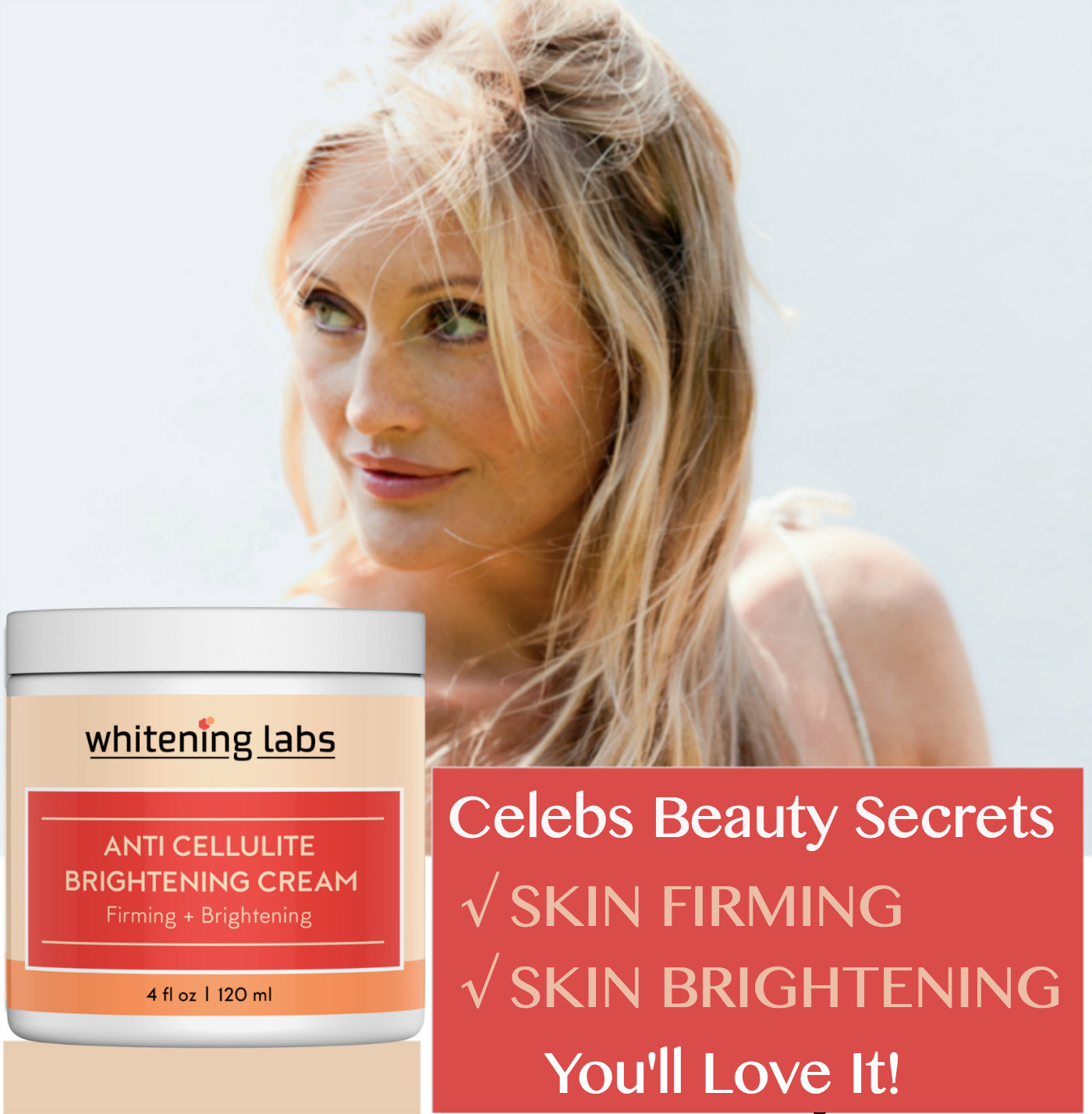 ANTI CELLULITE FIRMING BRIGHTENING CREAM for Neck, Belly, Arms, Thighs, Knees