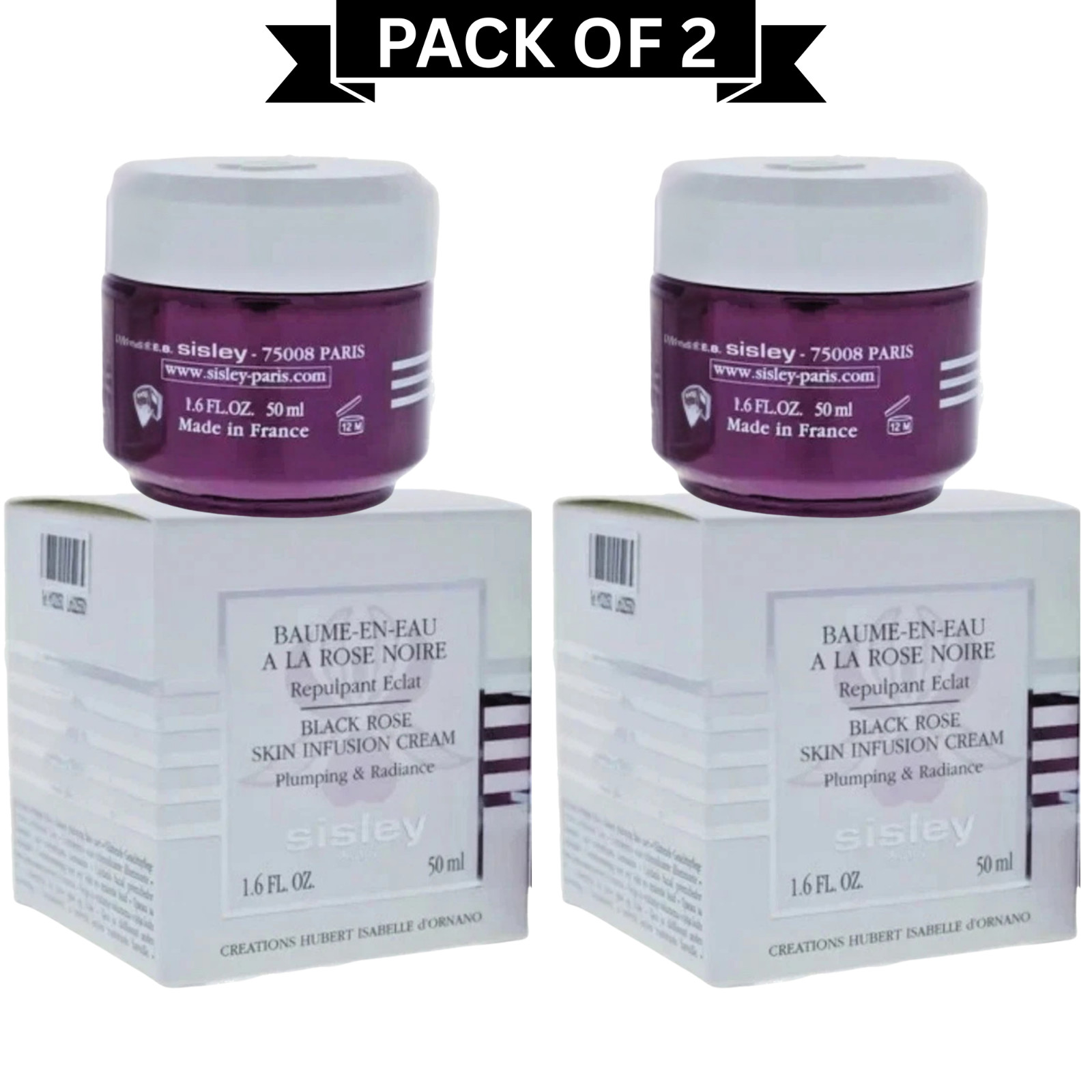 2 Pack Sisley Black Rose Skin Infusion Cream 1.6oz50mL