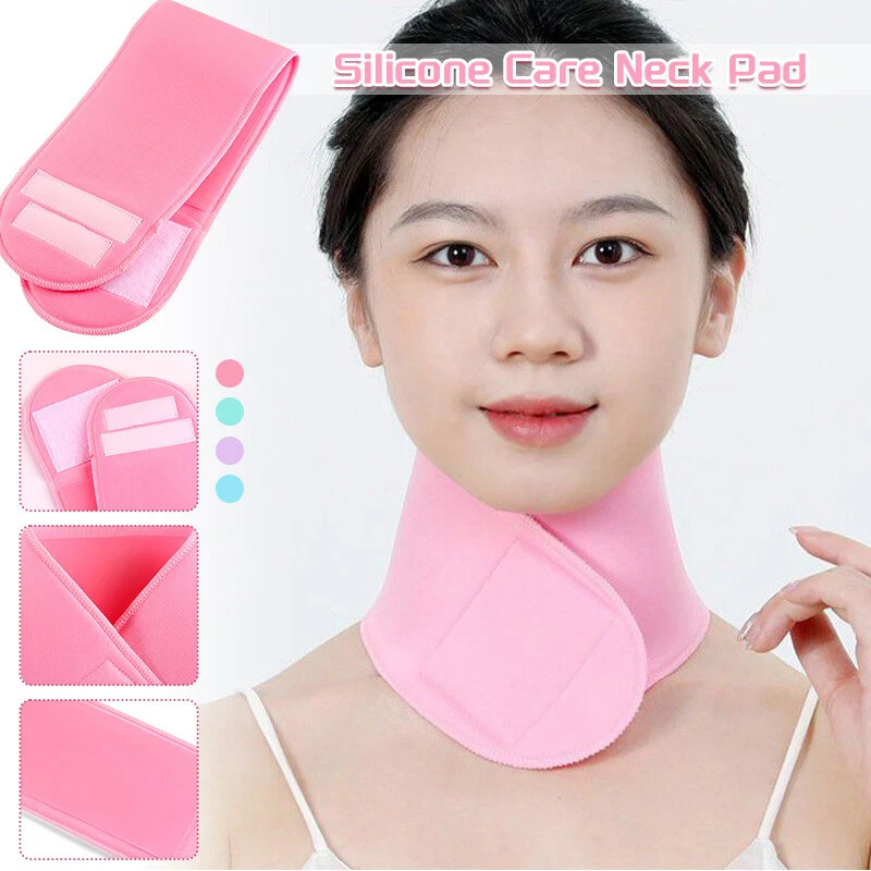 2x Anti Wrinkle Neck Pad, Resuable Silicone Pad Anti Aging Masks for Men & Women