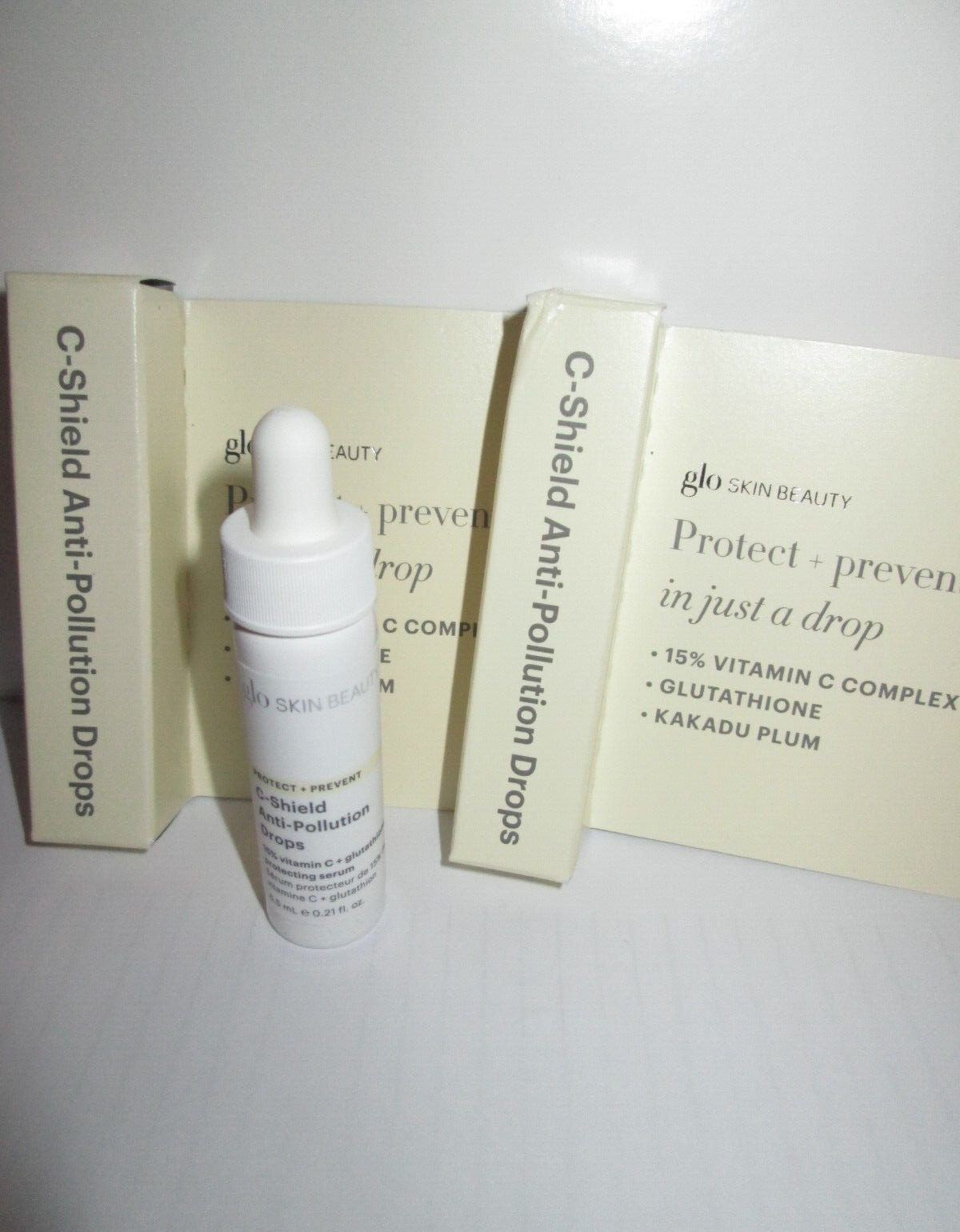 Lot 2 Glo Skin Beauty C-Shield Anti Pollution Drops 6.5 mL / 0.21 oz NIB