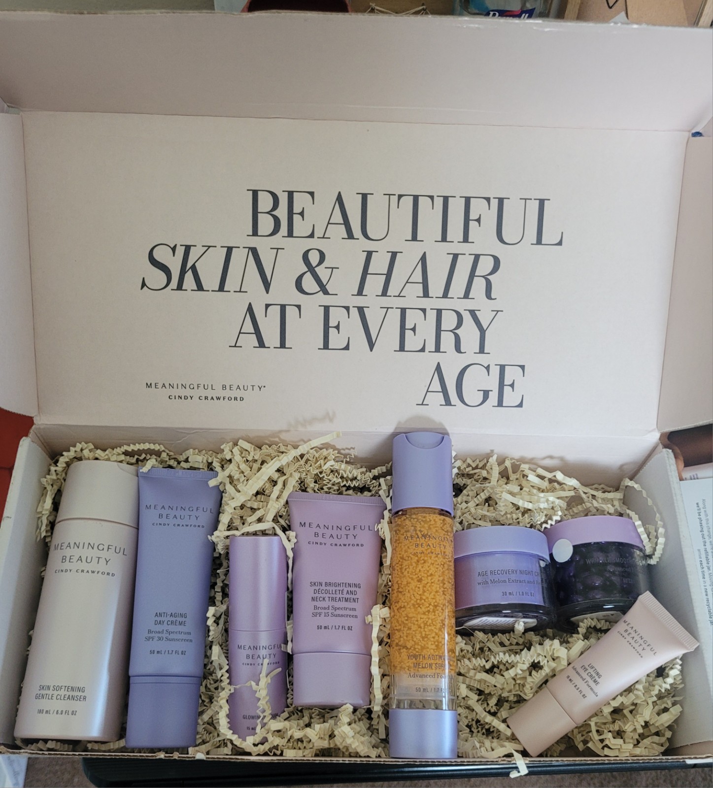 MEANINGFUL BEAUTY 8 Piece Anti-Aging Skincare Set by Cindy Crawford NEW with Box