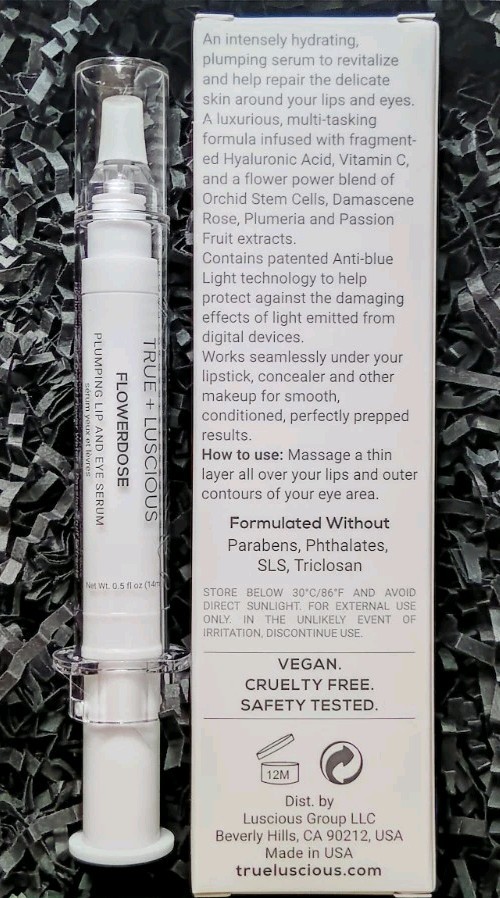 True + Luscious Flowerdose Hydrating 2-in-1 Lip Plumping and Eye Serum BNIB