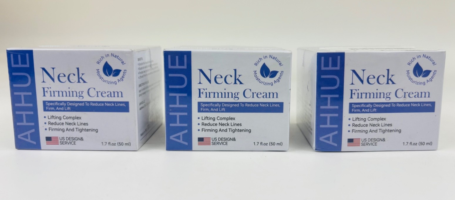 SEALED 3 PACK AHHUE Neck Firming Cream – Skin Tightening Cream 1.7 Oz Each