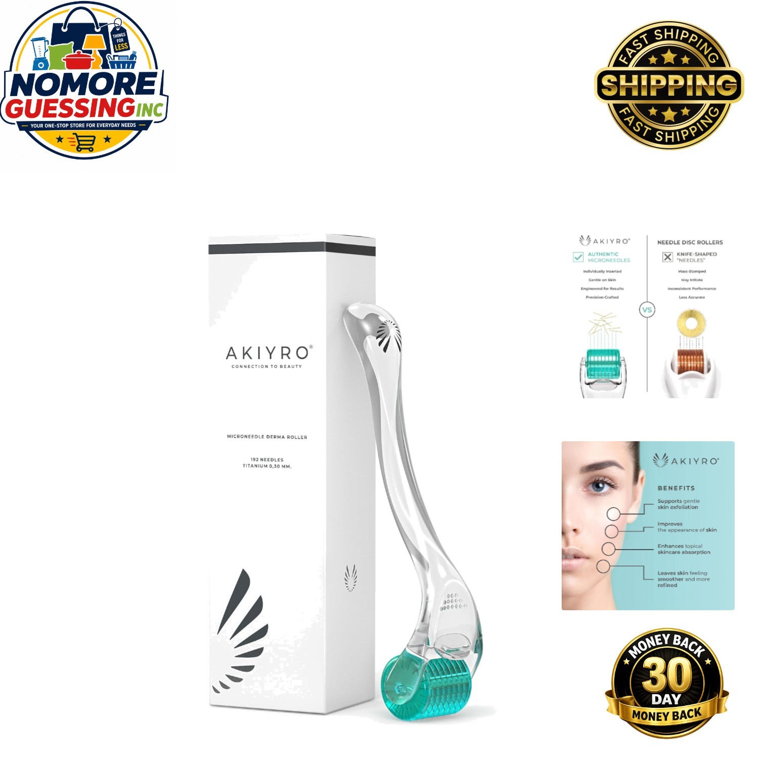 Microneedling Roller for Face, Beard, and Body – Ergonomic Design