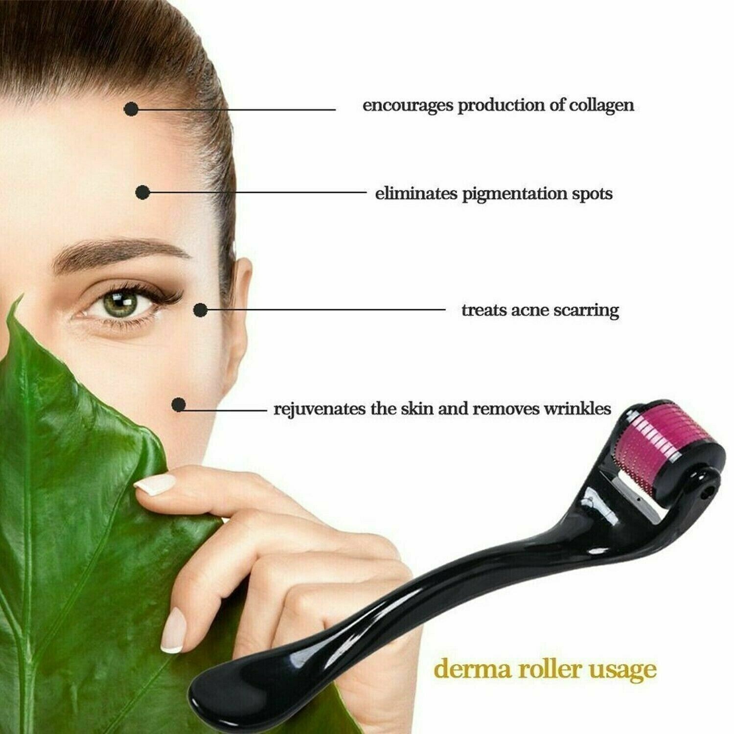Derma Roller for Hair Loss Beard Growth 0.5-2.0mm Microneedle Dermaroller US