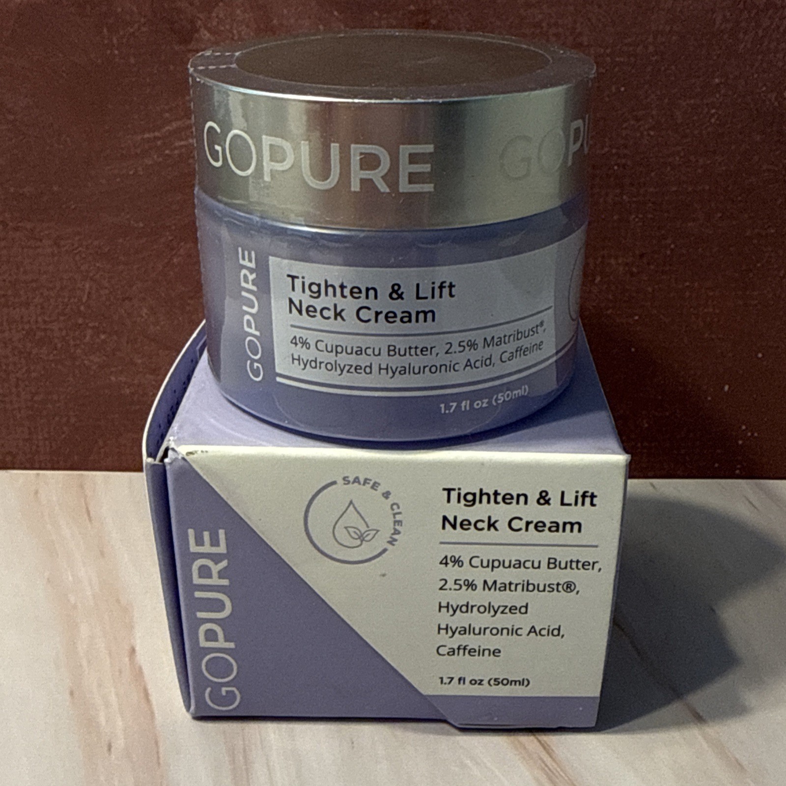 goPure ~ Tighten Lift Neck Cream ~ CUPUACU Firming Moisturizer 1.7 oz Exp 8/2027