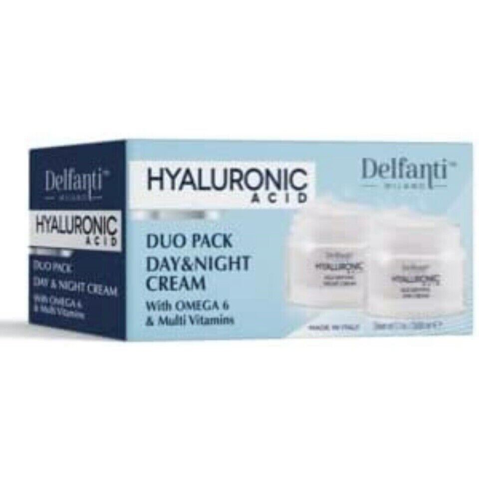Delfanti Duo Pack Hyaluronic Acid – Day & Night Cream – Omega 6 & Multi Vitamin