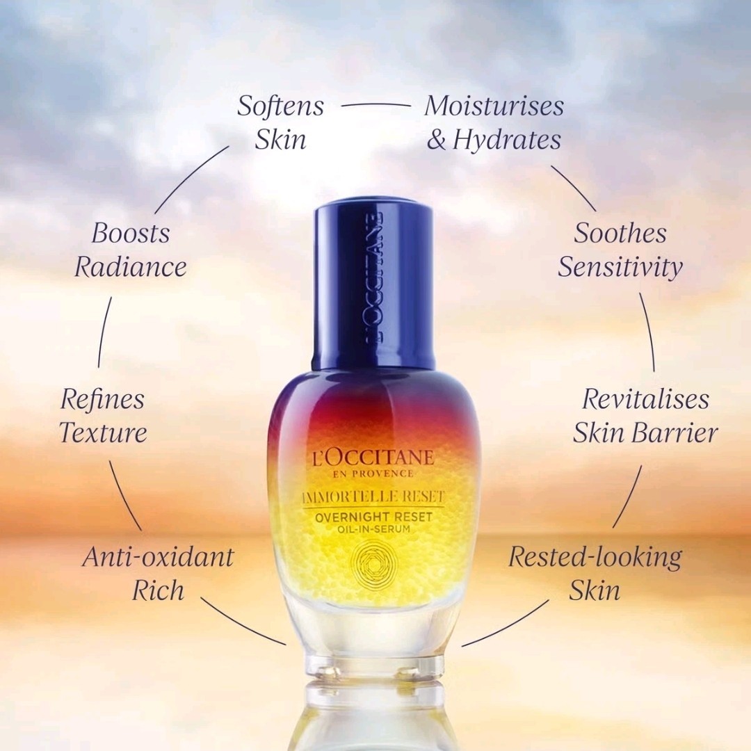 L’Occitane en Provence 1.6 oz/50ml JUMBO Immortelle Overnight Reset Serum NIB!