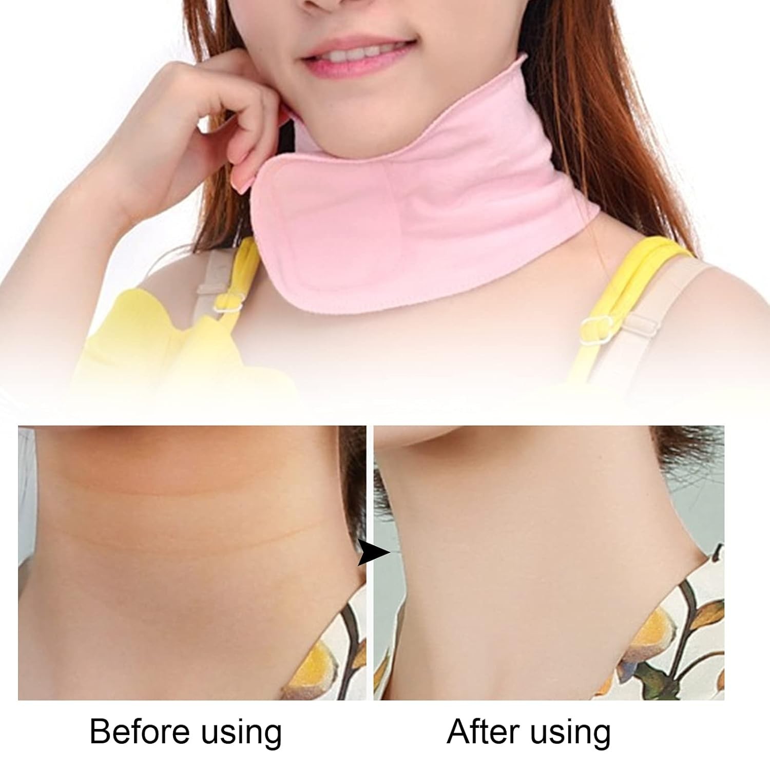2x Anti Wrinkle Neck Pad, Resuable Silicone Pad Anti Aging Masks for Men & Women