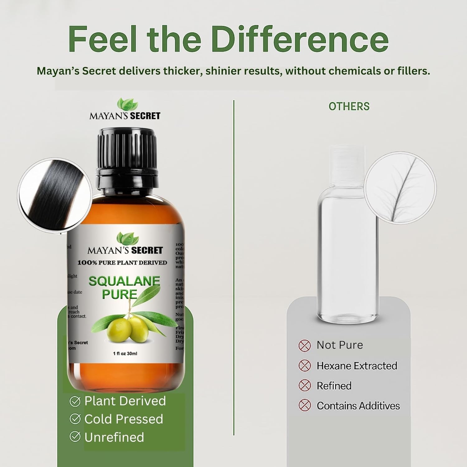 100% Pure Cold Press SQUALANE (Olive) Oil OLEIC ACID Restores Skin Elasticity