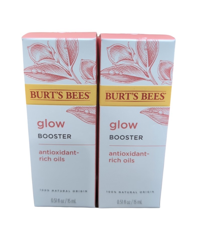 2 Pack Burt’s Bees Glow Booster Face Serum with Antioxidant-Rich Oils 0.51 Fl Oz