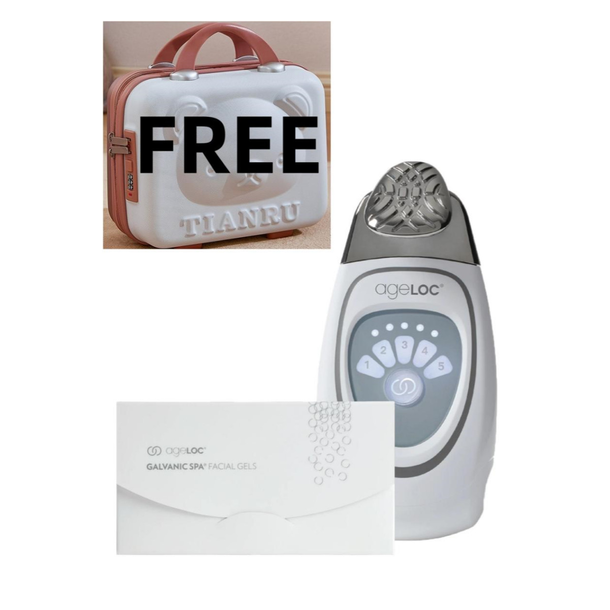 NUSKIN ageLOC Galvanic Spa +1 facial gels +1 cosmetic bag
