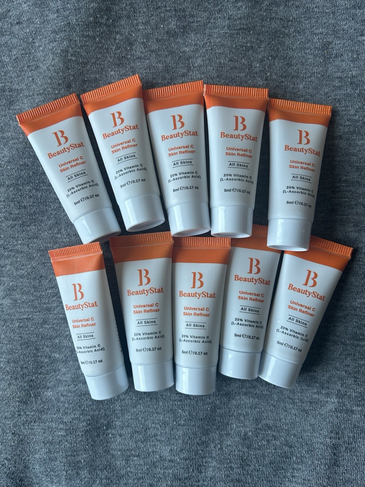 10 tubes BeautyStat Universal C Skin Refiner 5 mL/.17 fl oz ea Travel Size NEW!