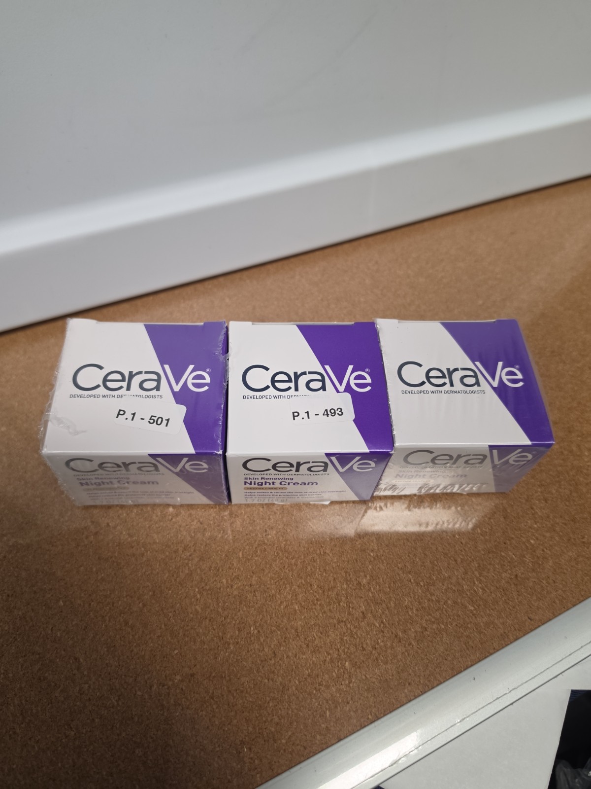 CeraVe Skin Renewing Night Cream 1.7 oz (3 Pack) Peptide Complex Niacinamide NEW