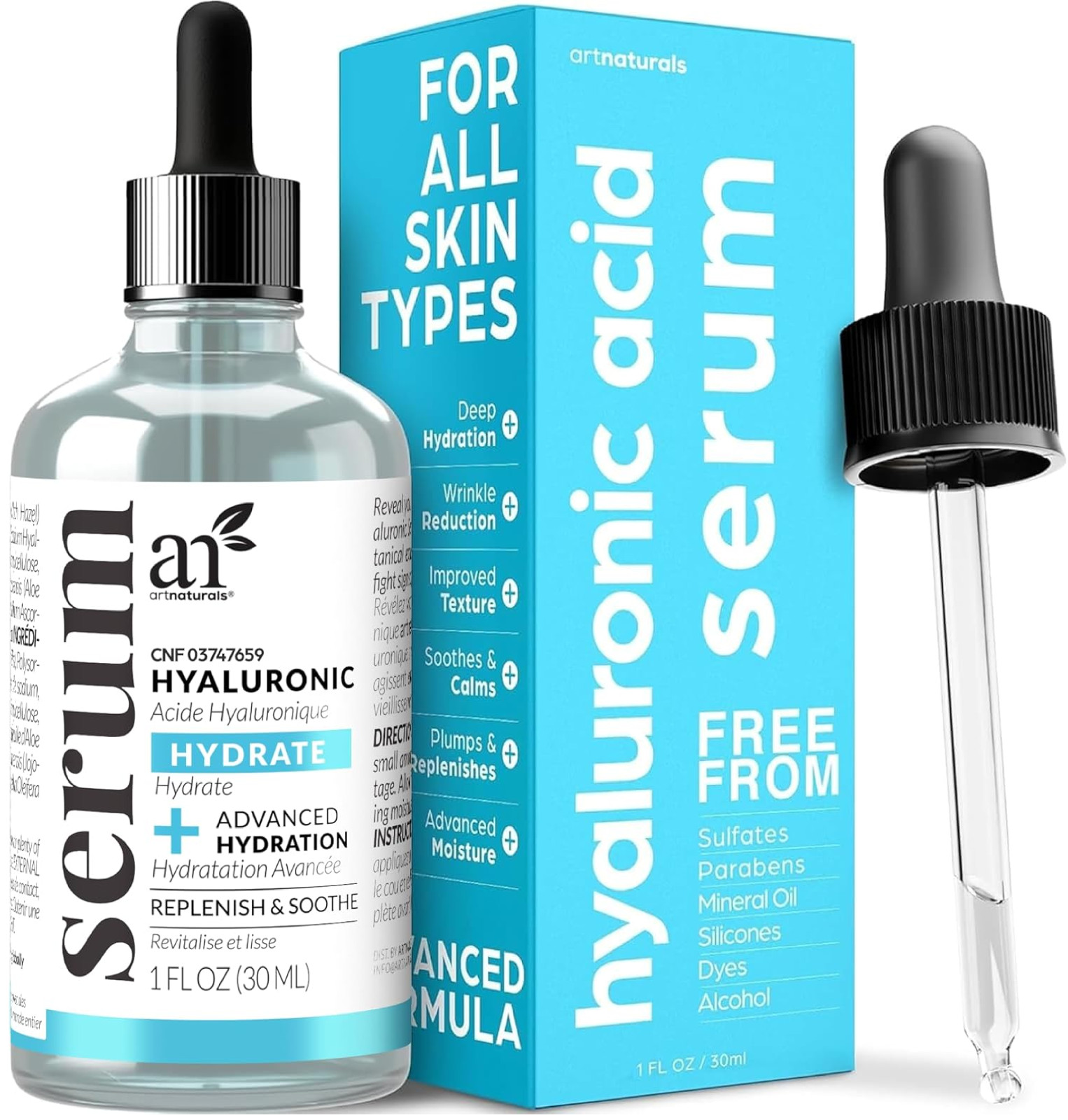 ArtNaturals Hyaluronic Acid Serum – Anti- Aging Facial Serum, Natural Moisturize