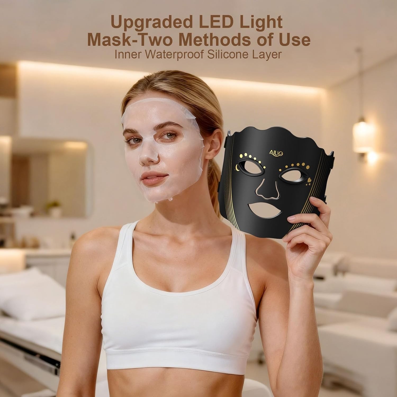 Red Light Therapy Mask Set, Led Mask Light Therapy for Face & Neck Near-Infrared