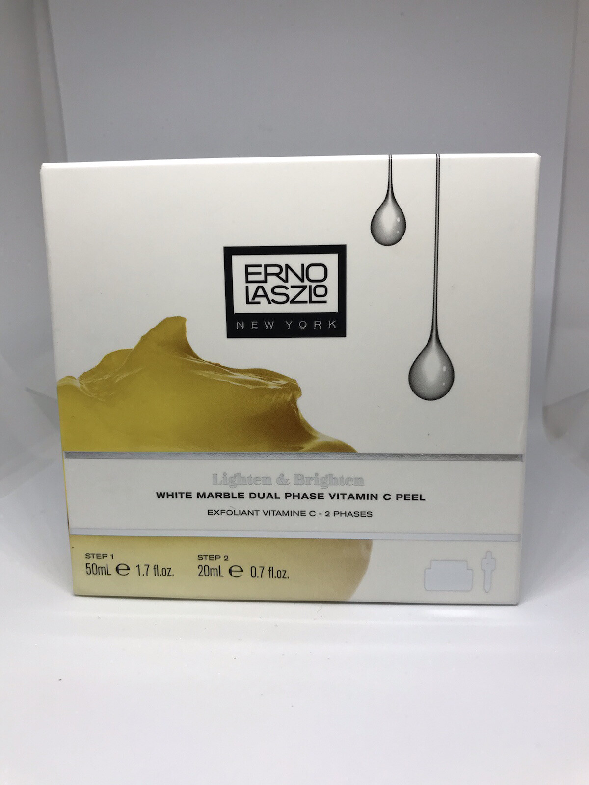 Erno Laszlo White Marble Dual Phase Vitamin C Facial Peel 2 Piece Set NEW In Box
