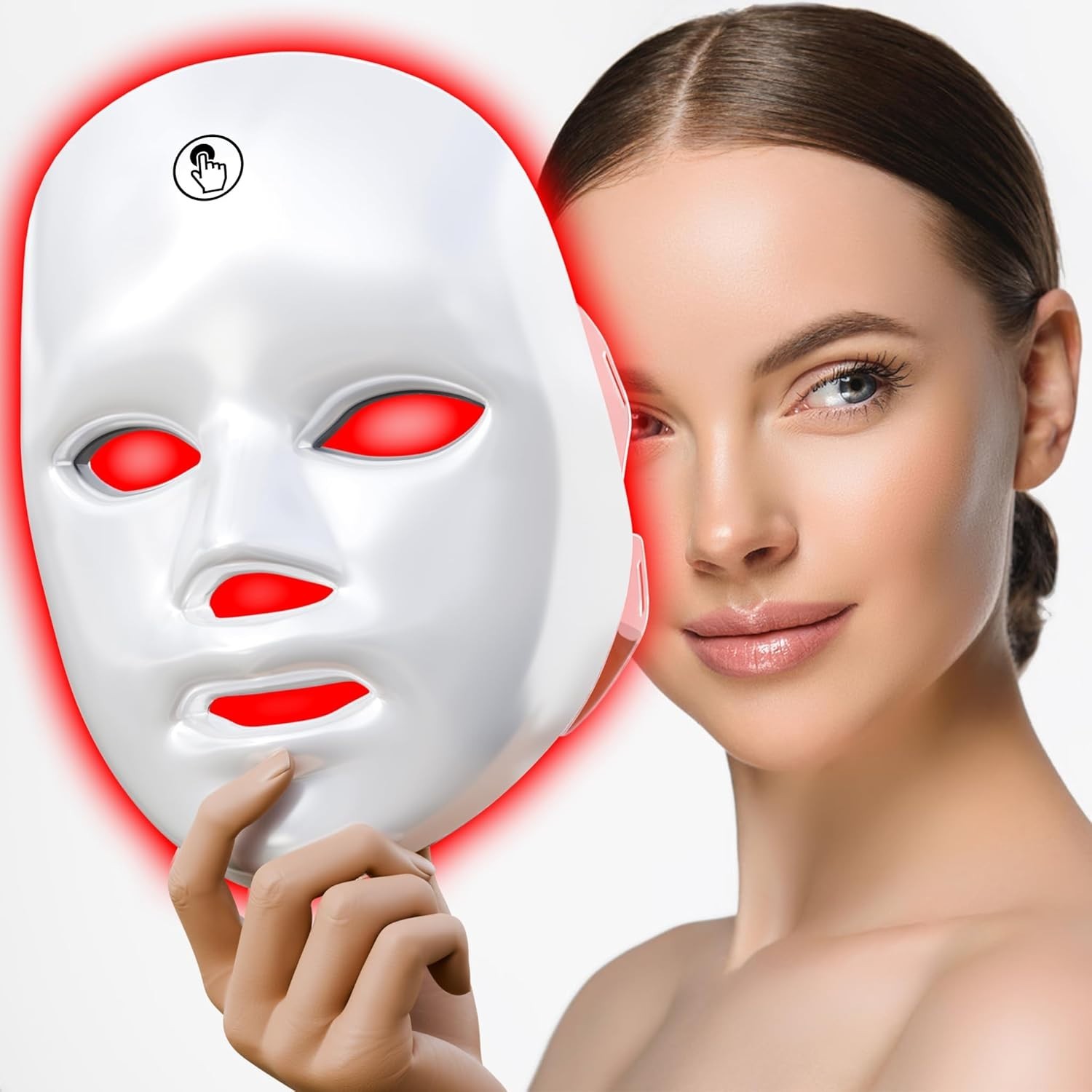 LED Facial Skin Care Mask Red Light Mask for Face Therapy Home Facial Care Dev..