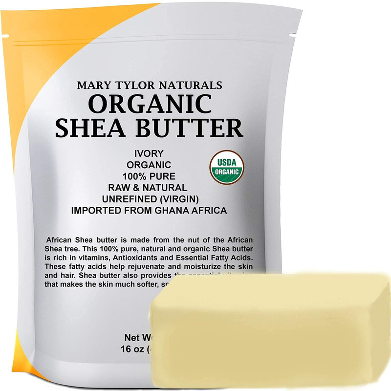Mary Tylor Naturals Organic Shea Butter 1 Lb Usda Certified Raw Unrefined Ivory
