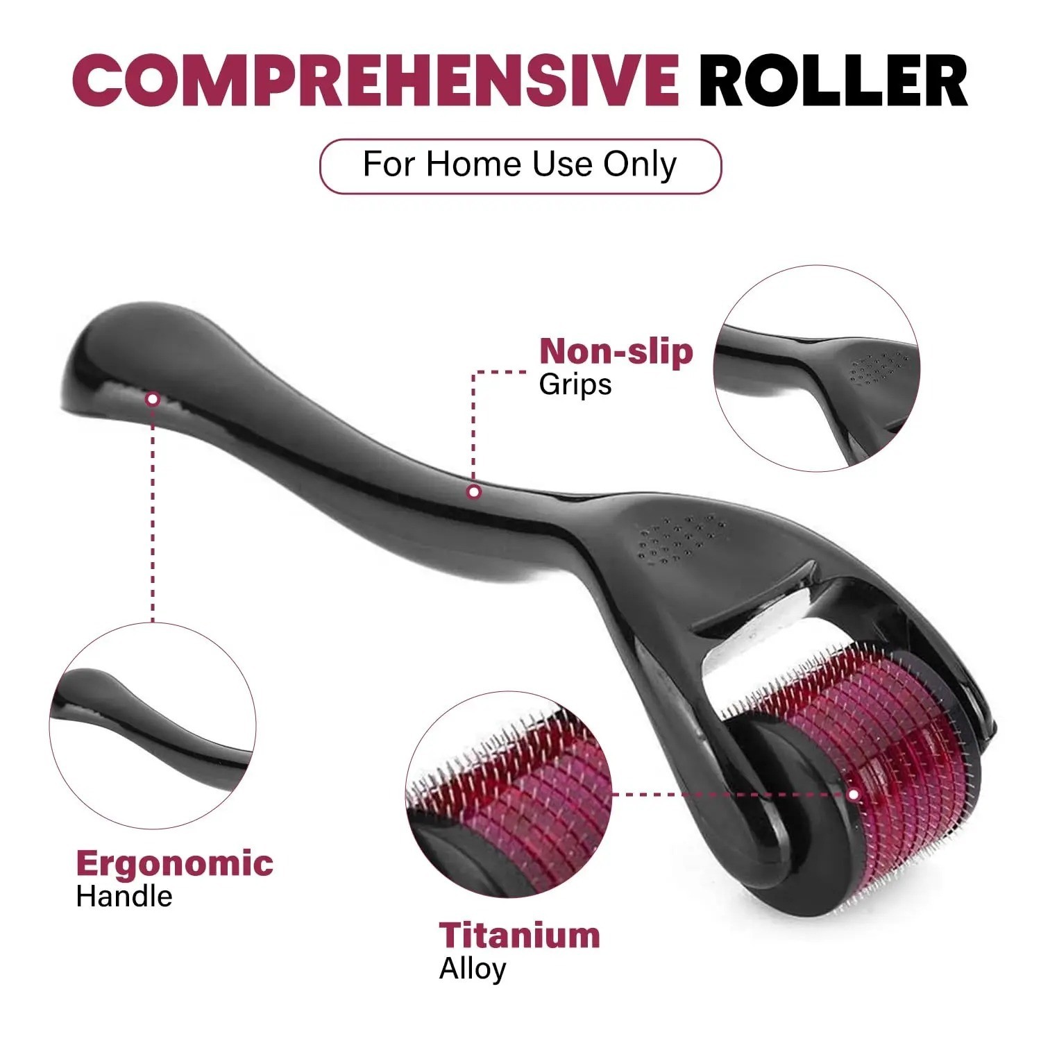 Derma Skin Roller 540 Titanium Micro Needle Anti Ageing Hair Regeneration Growth