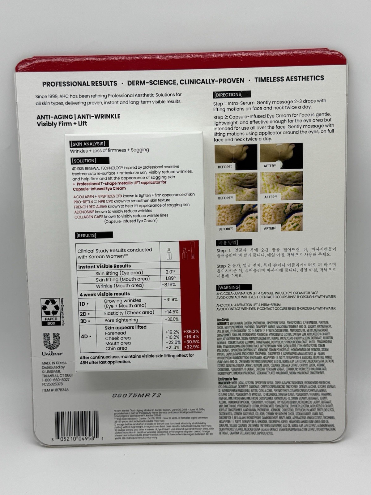 AHC Pro Shot Colla Juvenation Lift 4 Duo Serum Eye & Face Cream 40ml/30ml
