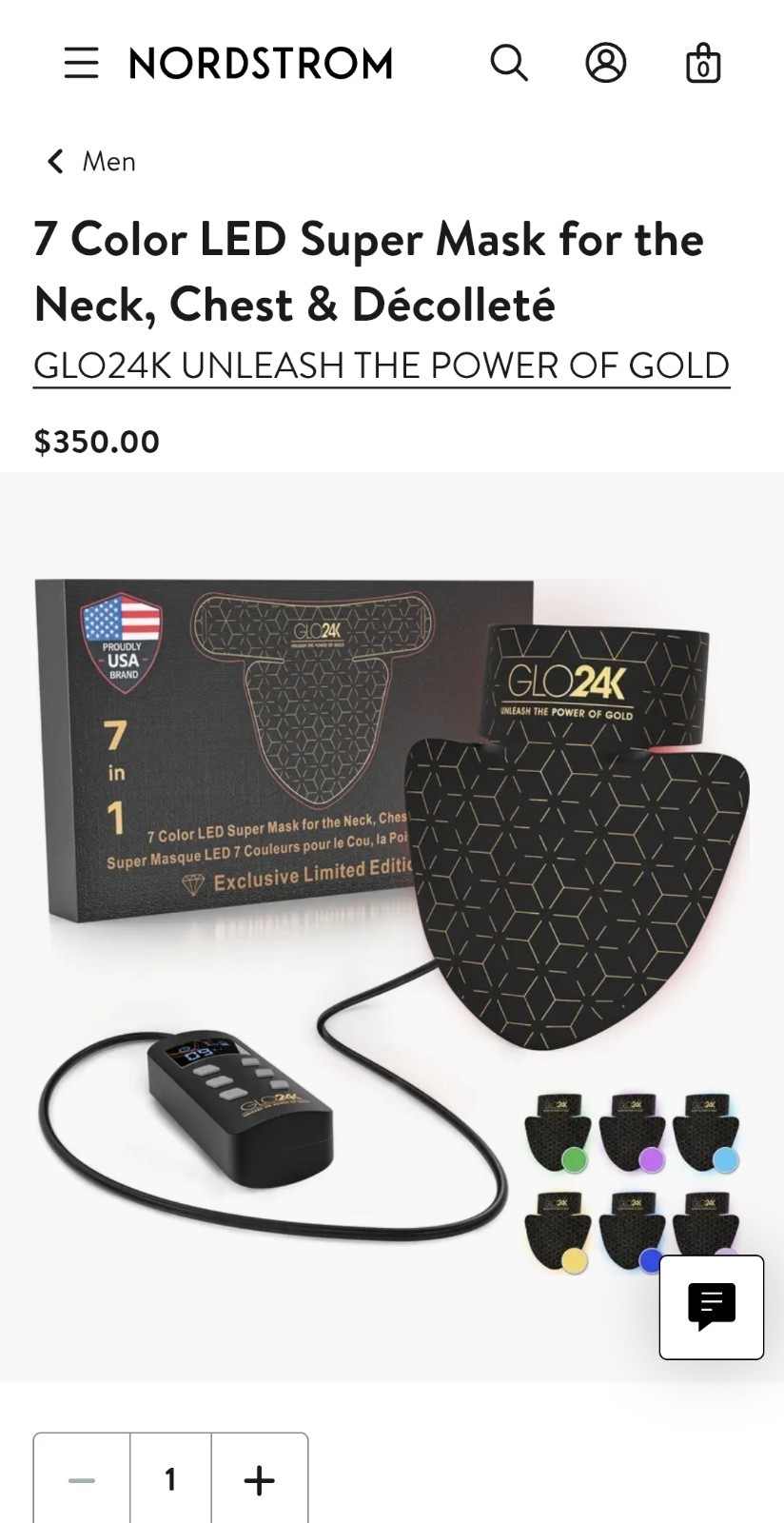 GLO24K Beauty Device for Neck Chest Super MASK 7 COLOR LED