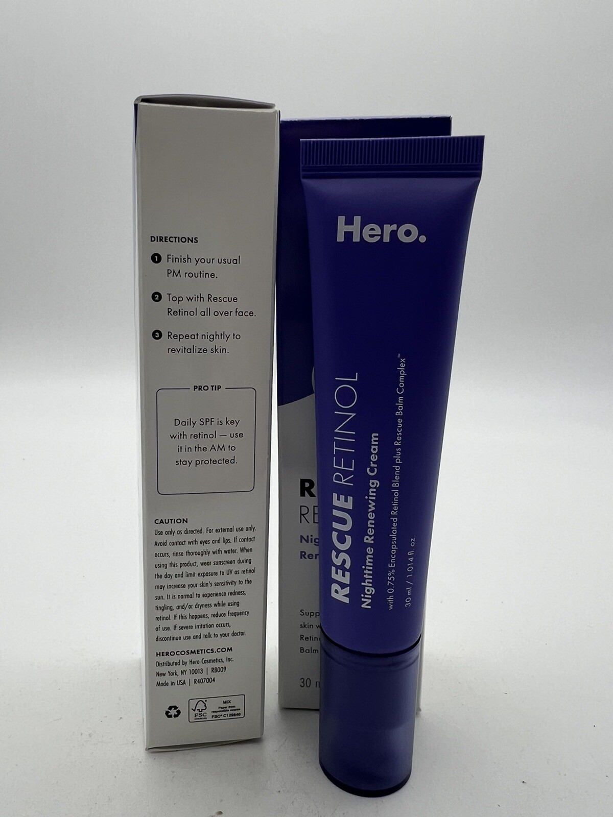 (2)Hero Rescue Retinol Nighttime Renewing Cream 1.014 oz.